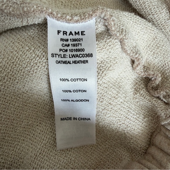 Frame Denim Twisted Crewneck Sweatshirt - Size L Beige - Picture 6 of 7